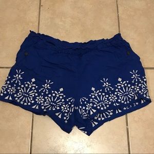 Free People Embroidered Indigo Shorts